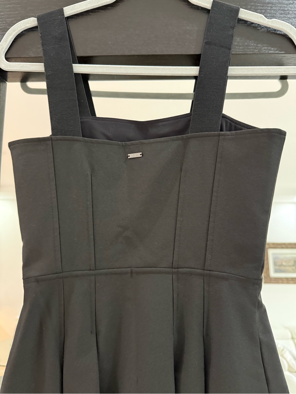 A/X Armani Exchange Black Square-Neck Fit & Flare Midi Dress - Picture 7 of 8